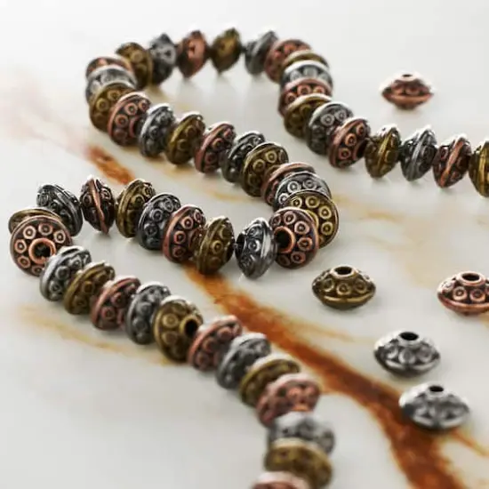 Carved Metal Bicone Beads, 6mm by Bead Landing&trade; {3}