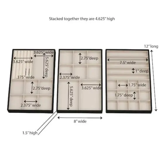 Household Essentials 3-Tier Jewelry Tray Black {4}