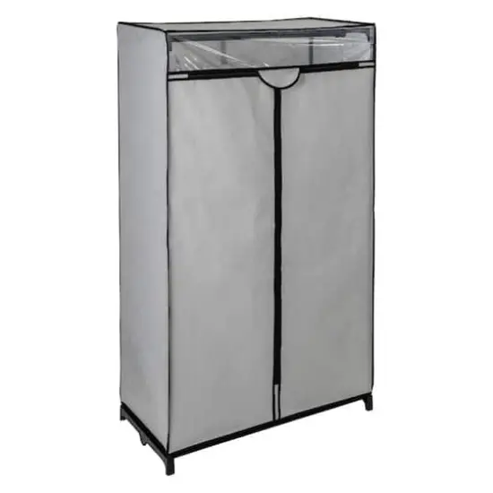 Honey Can Do 36" Gray Double Door Portable Wardrobe Closet {1}