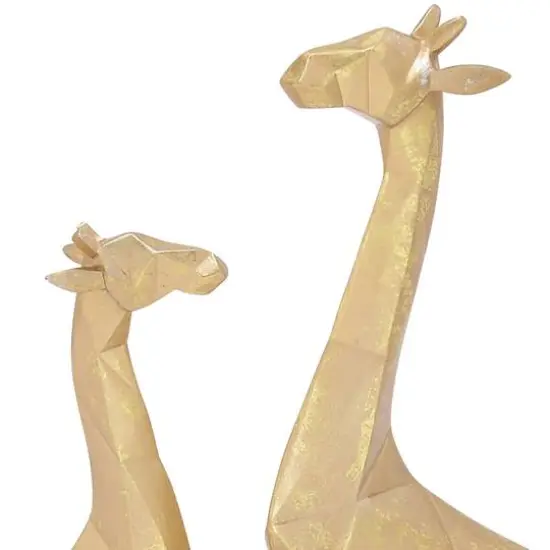 CosmoLiving by Cosmopolitan Gold Polystone Modern Giraffe Sculpture Set {3}