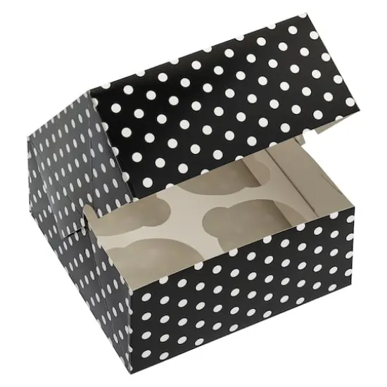 Black & White Polka Dot Cupcake Boxes by Celebrate It&reg; {4}