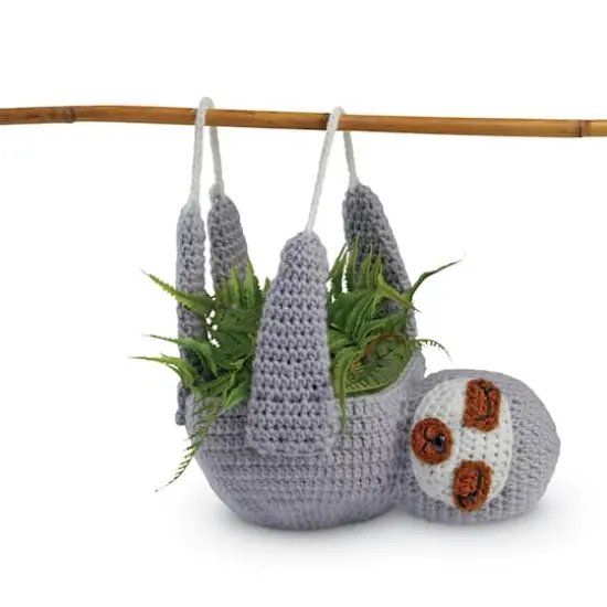 Intermediate Sloth Planter Crochet Kit by Loops & Threads&reg; {1}