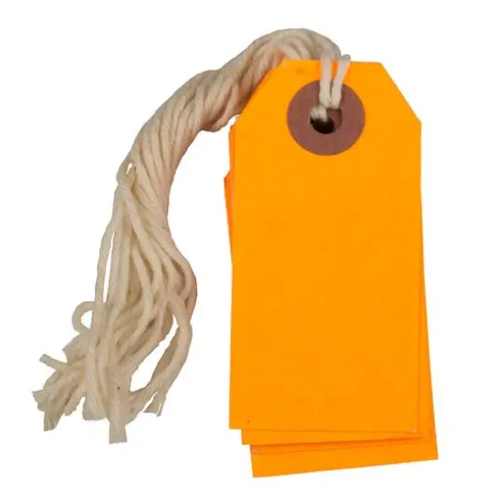 JAM Paper Tiny Gift Tags with String, 100ct. Neon Orange {3}