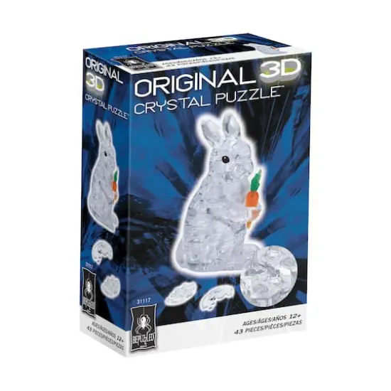 3D Crystal Puzzle - Rabbit (White): 43 Pcs {3}