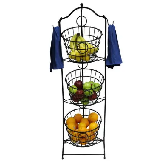 4ft. Wire 3-Tier Basket with Removable Tilted Baskets {7}