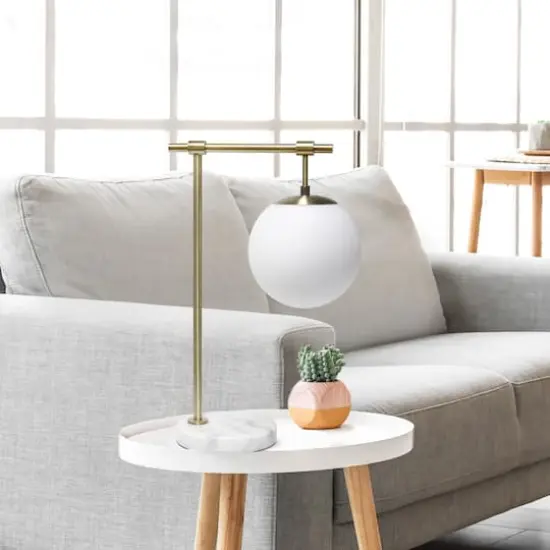 Lalia Home Studio Loft 21" White Globe Shade Table Lamp {3}