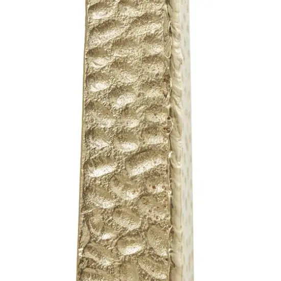 Gold Aluminum Tall Hammered Candle Holder Set {6}