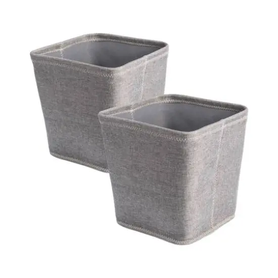 DII&reg; 11" Zig Zag Stitch Trapezoid Fabric Bins, 2ct. Gray {1}