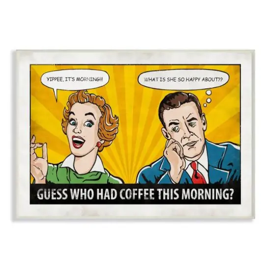 Stupell Industries Morning Coffee Wooden Wall Plaque {1}