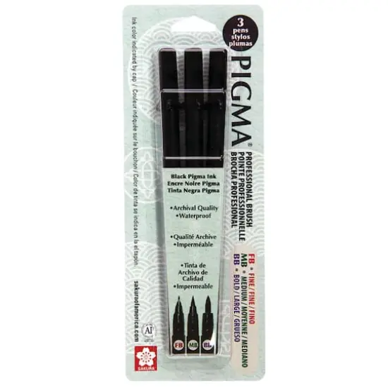 Pigma&reg; Professional Brush 3 Pen Set, Black {1}