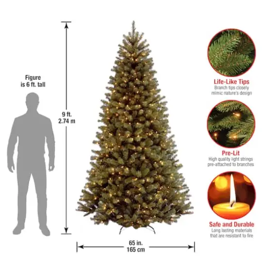 9 ft. Pre-lit North Valley Spruce Full Artificial Christmas Tree, Clear Lights {7}