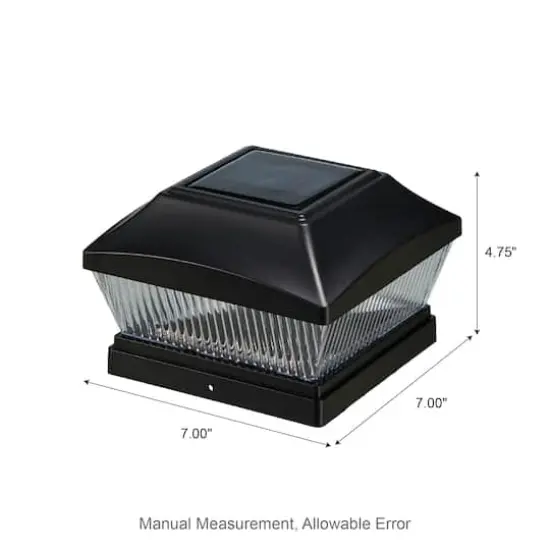 Glitzhome&reg; 7" Black Solar Powered LED Fence Post Cap Lights, 4ct. {9}