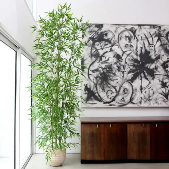 9ft. Potted Green Artificial Bamboo Tree {6}