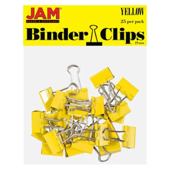 JAM Paper 3/4" Binder Clips, 25ct. Yellow {1}