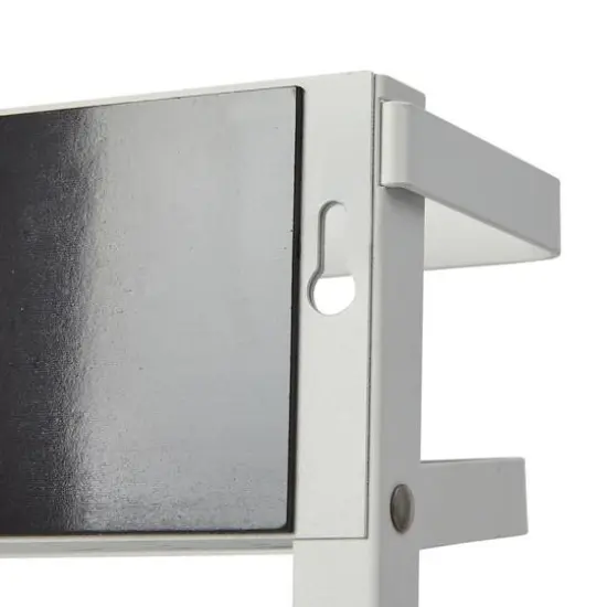 Household Essentials Metal Magnetic Organizer with Towel Rack White {7}