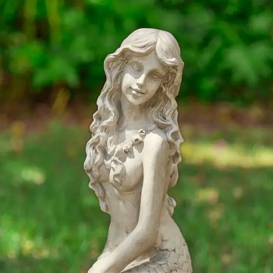 Glitzhome&reg; 20" MGO Mermaid Garden Statue {7}