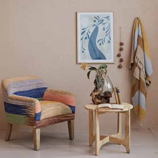 Hello Honey&reg; 15.75" Clear & Natural Reclaimed Glass Terrarium Vase with Wood Base {3}