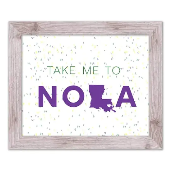 Take Me To Nola Confetti Western White Framed Print {1}