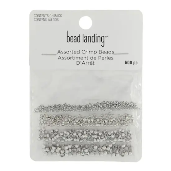 Assorted Metal Crimp Beads, 600ct. by Bead Landing&trade; Rhodium {1}