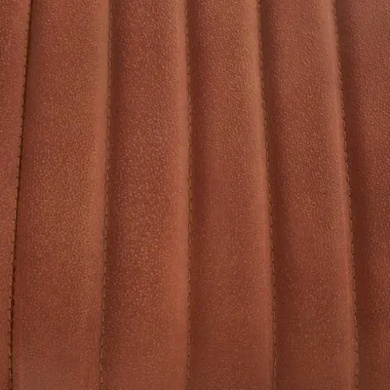 4ft. Brown Leather Upholstered Bench with Hairpin Legs {7}