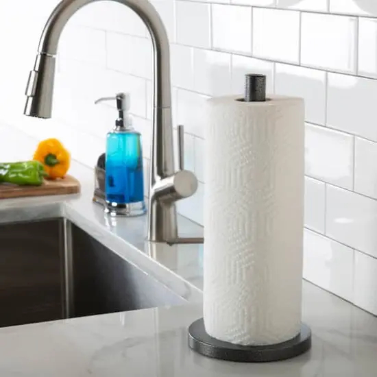 Laura Ashley Gray Speckled Paper Towel Holder {3}