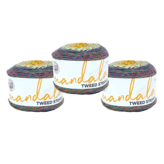 3 Pack Lion Brand&reg; Mandala&reg; Tweed Stripes Yarn Knock on Wood {1}