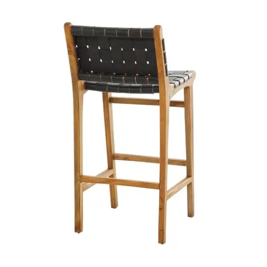 Black Teak Wood Modern Bar Stool 18" x 18" x 40" {6}