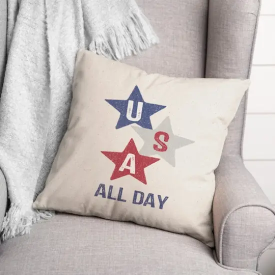 USA All Day Throw Pillow {3}
