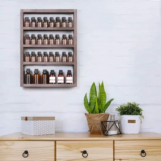 Essential Oil Storage Wall Display Rack Rustic Brown {6}