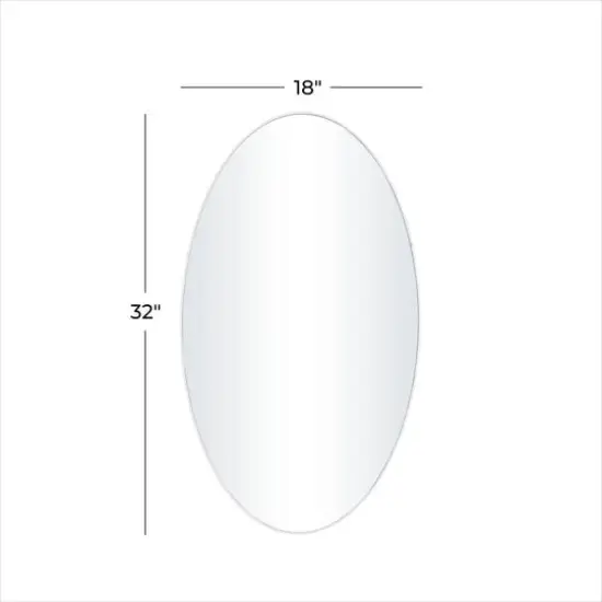 White Contemporary Wall Mirror, 18" x 1" x 32" {6}