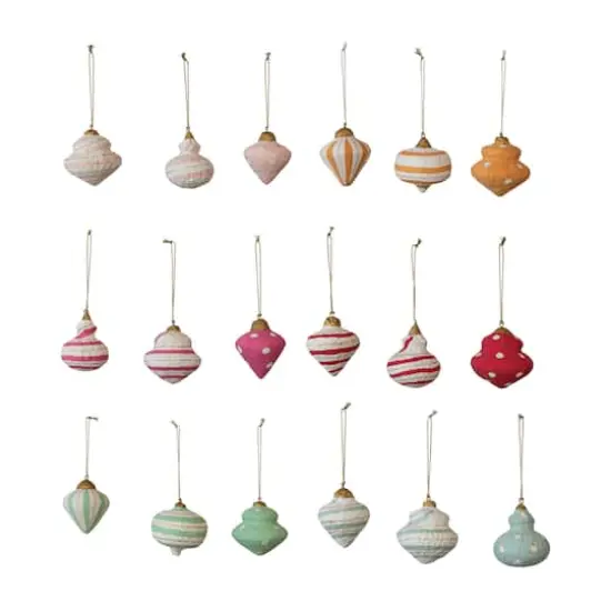 Hello Honey&reg; 3.5" Handmade Paper Mache Ornament Set with Metallic Gold Details {1}