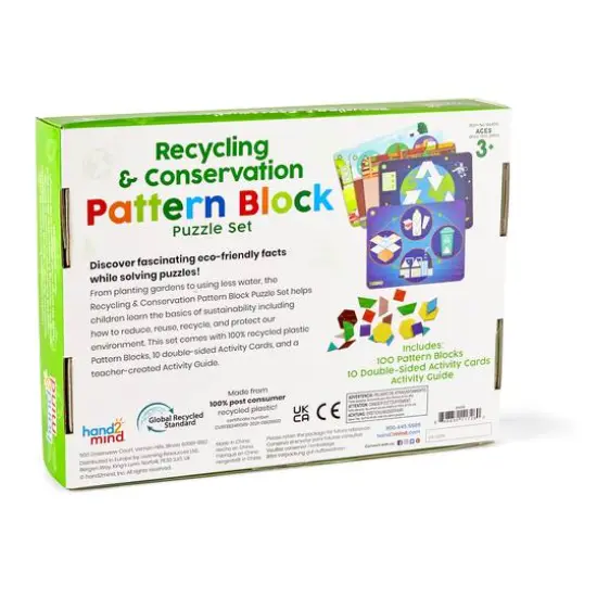 Hand2mind® Recycling & Conservation Pattern Block Puzzle Set {4}
