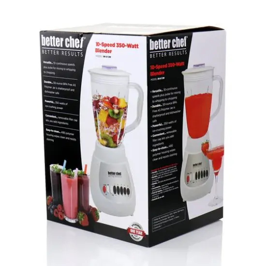 Better Chef White 50oz. 10-Speed 350-Watt Plastic Jar Blender {5}