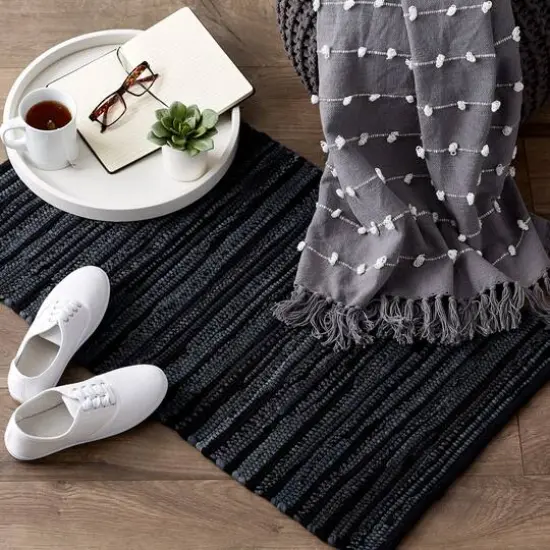 DII&reg; Multi Black Rag Rug {6}