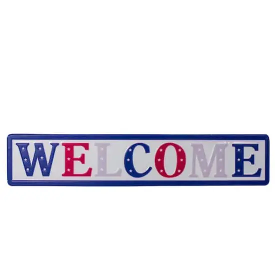 18" Metal Patriotic WELCOME Sign Wall D&eacute;cor {1}