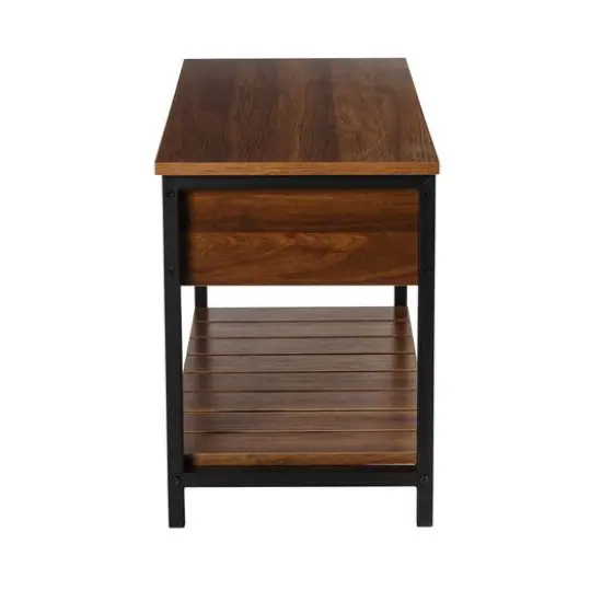 Honey Can Do Walnut Entryway Shoe Storage & Bench {14}