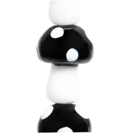 Black & White Glass Mushroom Beads, 17mm by Bead Landing&trade; {1}