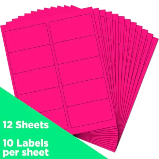 JAM Paper Standard Address Labels, 120ct. Neon Fluorescent Pink {4}