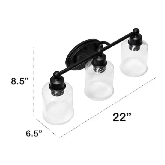 Lalia Home Studio Loft Black 3 Light Metal & Glass Vanity {5}