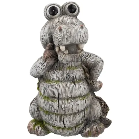 13.25" Posing Crocodile Outdoor Garden Statue {1}