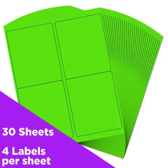 JAM Paper Extra Large Shipping Address Label Stickers Neon Green {4}
