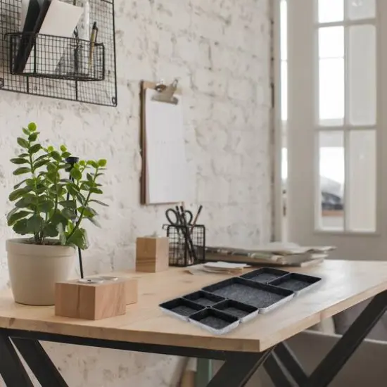 Welaxy Felt 7 Piece Drawer Organizer Tray Set Charcoal {7}