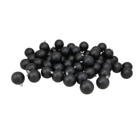 60ct Shiny Jet Black Shatterproof Ball Ornaments {4}