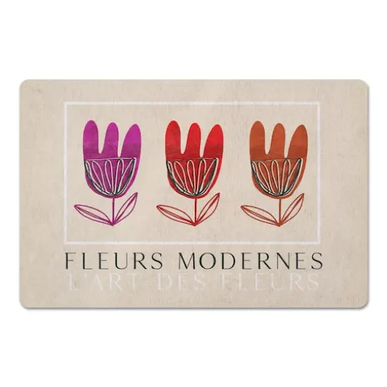 Fleurs Modernes 27" x 18" Floor Mat {1}
