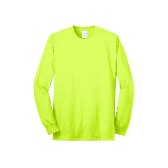 Port & Company&reg; Long Sleeve Adult T-Shirt Safety Green {1}