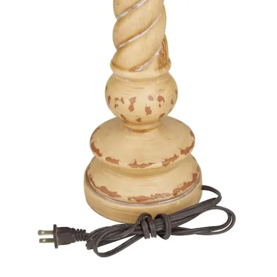 Brown Polystone Table Lamp Set of 2 14", 31" {7}