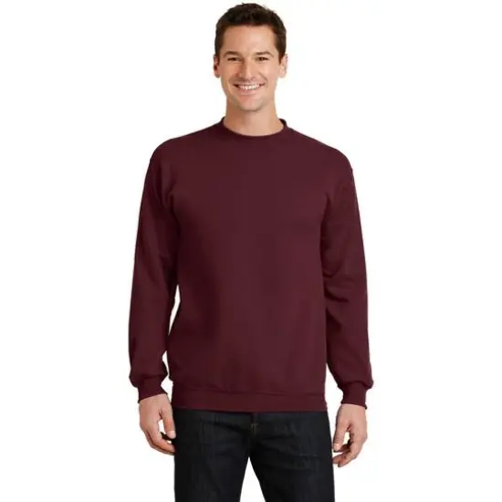 Port & Company&reg; Brights Core Fleece Crewneck Sweatshirt Maroon {4}