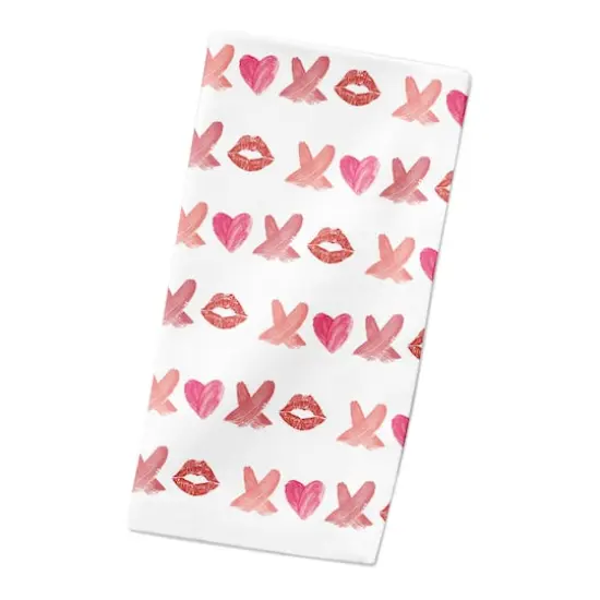 Lipstick XO Pattern 10" x 10" Cotton Twill Napkin {3}