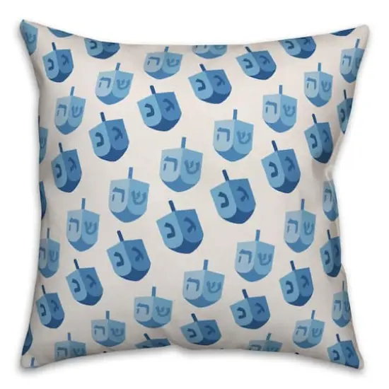 Blue Driedel Pattern 18x18 Spun Poly Pillow {1}