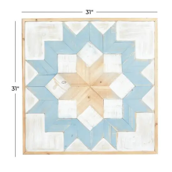 Multi Colored Farmhouse Abstract Wood Wall Decor, 31" x 31" {8}